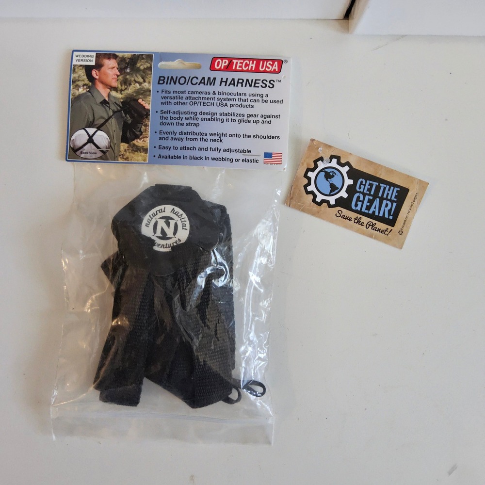 OP/TECH USA Bino/Cam Harness Black Webbing Strap 5301412 Hiking Travel Gear